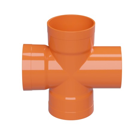 022200 | Крестообразное соед. для двустенных труб,90 ,полипропилен,д.200