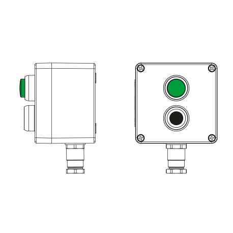 2231.031.22.121E | Взрывозащищенный пост управления из полиэстера CPE-P-03-(1xP1B(11)-1xLG(250))-1xKH2MHK(C)1Ex d e IIC Т5 Gb / Ex tb IIIC T95°C Db IP66/КЗ