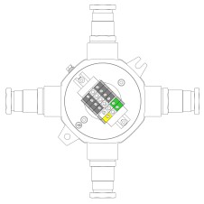 Взрывонепроницаемая распределительная коробка из алюминия LBD-D-MC-RN.2x2-RN.2(i)x2-TR.2x2-KH3MHK(A)-KH3MHK(B)-KH3MHK(C)-KH3MHK(D) / 1Ex d IIC Т5 Gb / Ex tb IIIC T95°С Db IP66/IP68