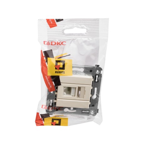 4405373 | Компьютерная розетка RJ-45 в стену, кат.6А одинарная, Avanti, Ванильная дымка-4