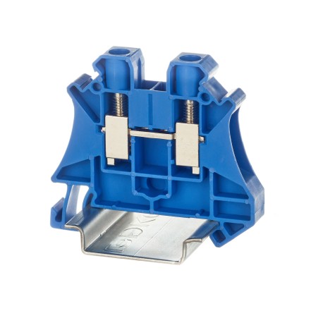 TUR-6-BU | Клемма проходная, винтовой зажим, 2 точки подключения, 6 кв.мм, синяя