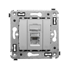 Компьютерная розетка RJ-45 в стену, кат.6 одинарная экранированная,Avanti,Закаленная сталь