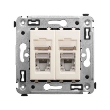 Компьютерная розетка RJ-45 в стену, кат.5e двойная экранированная,"Avanti", "Ванильная дымка"