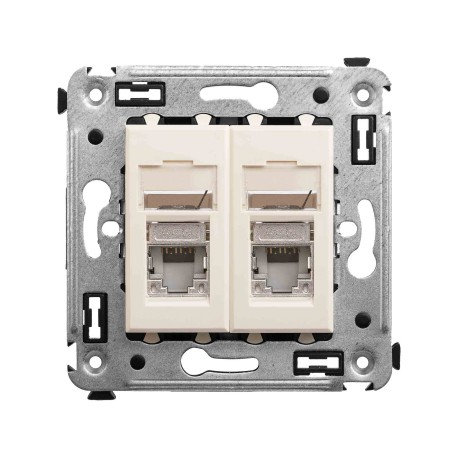 4405364 | Компьютерная розетка RJ-45 в стену, кат.5e двойная экранированная,"Avanti", "Ванильная дымка"