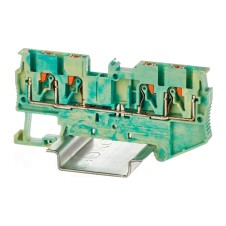 Клемма заземления, зажим push-in, 4 точки подключения, 2.5 кв.мм