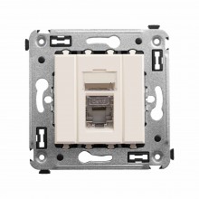 Компьютерная розетка RJ-45 в стену, кат.6 одинарная экранированная, Avanti,Ванильная дымка