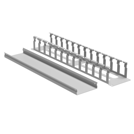 R5CPF1962HE | Кабельный органайзер с крышкой и отверстиями 2U, глубина 60 мм, для 19 IT-корпусов ДКС серии STI/CQE, RAL7035-1