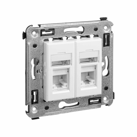 4400294 | Компьютерная розетка RJ-45 в стену, кат.6 двойная,"Avanti", "Белое облако"-1