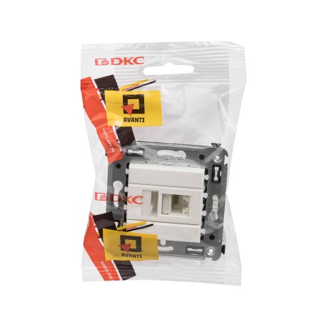 4400373 | Компьютерная розетка RJ-45 в стену, кат.6А одинарная, Avanti, Белое облако-4