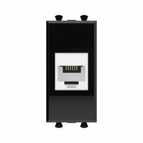 4402611 | Телефонная розетка RJ-12 без шторки модульная, "Avanti", "Черный квадрат", 1 модуль