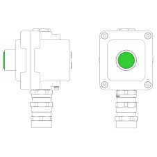 Взрывонепроницаемый пост управления из алюминия LCSD-01-B-MB-L1G(220)x1-PBMB-KA2MHK / 1Ex d IIB T5 Gb / Ex tb IIIC T95°С Db IP66