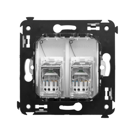 4400364 | Компьютерная розетка RJ-45 в стену, кат.5e двойная экранированная, "Avanti", "Белое облако"-2