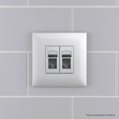 4404294 | Компьютерная розетка RJ-45 в стену, кат.6 двойная,"Avanti", "Закаленная сталь"-5