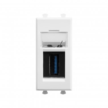 4400301 | USB 3.0 розетка модульная, тип А-А, "Avanti", "Белое облако", 1 модуль