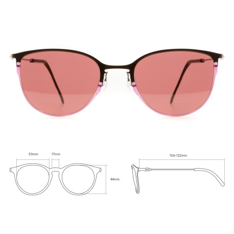 TCSDTM53010002 | Черные солнцезащитные очки из титана с фиолетовыми линзами. Модель 04-2