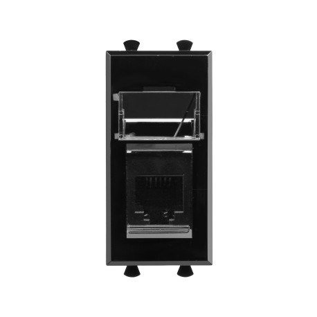 4402311 | Телефонная розетка RJ-12 модульная, "Avanti", "Черный квадрат", 1 модуль