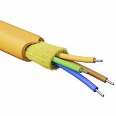 Кабель волоконно-оптический, распределительный, арамидные упрочняющие нити, для внутренней прокладки, нг(A)-HFLTx, 4 ОВ, категория OM2 (G.651.1) плотный буфер, 0,4 кН, барабан 500 м