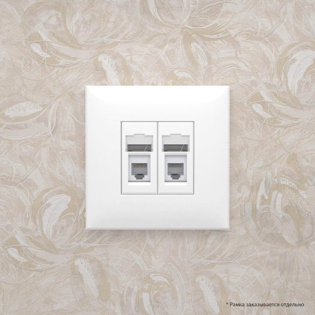 4400314 | Телефонная розетка RJ-12 в стену двойная, "Avanti", "Белое облако"-5