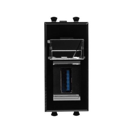 4402301 | USB 3.0 розетка модульная, тип А-А, "Avanti", "Черный квадрат", 1 модуль