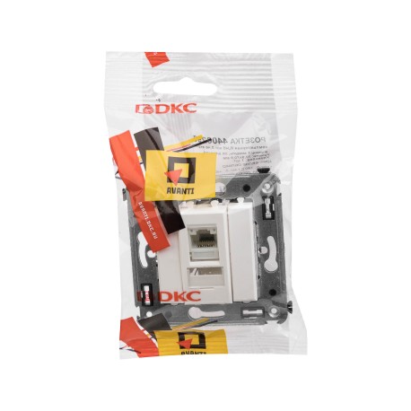 4400293 | Компьютерная розетка RJ-45 в стену, кат.6 одинарная,Avanti, Белое облако-4