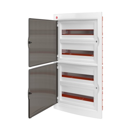 RB72B4TWD | Щиток встраиваемый с дверцей 72 мод.,IP41, белый, с клеммным блоком 63А-2