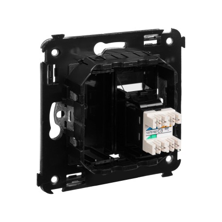 4402313 | Телефонная розетка RJ-12 в стену одинарная, "Avanti", "Черный квадрат"-3