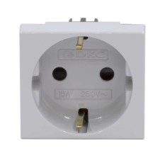 Розетка силовая 2Р+Е, со шторками, ''Viva'', 2 мод., серая