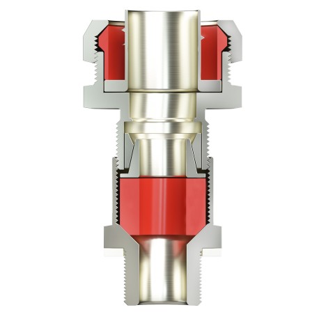 KAEPM3MHK-20 | Взрывозащищенный универсальный кабельный ввод серии КАЕРМ для бронированного и небронированного кабеля в металлорукаве COSMEC Dn:20 М25х1,5 d:11,8-18мм. Никелированная латунь IP66/IP68-1
