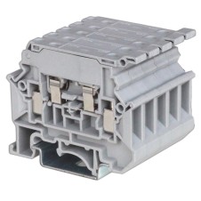 Клемма для предохранителя, винтовой зажим, 2 точки подключения, 4 кв.мм, серая