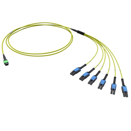 RNFML12S01 | Оптическая разветвительная сборка 12ОВ 9/125 OS2, 1xMTP PRO(12)/6хLC-UPC Duplex Uniboot, тип полярности - прямая (Tx-->Rx), 1м (предустановленная конфигурация: MTP Male , тип полярности - прямая (Tx-->Rx)