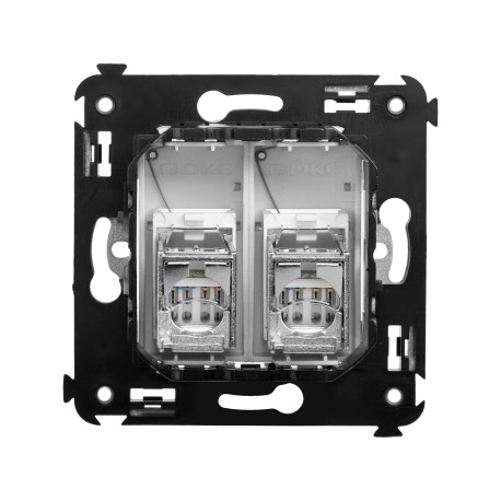 4404394 | Компьютерная розетка RJ-45 в стену, кат.6 двойная экранированнаяAvanti, Закаленная сталь-2