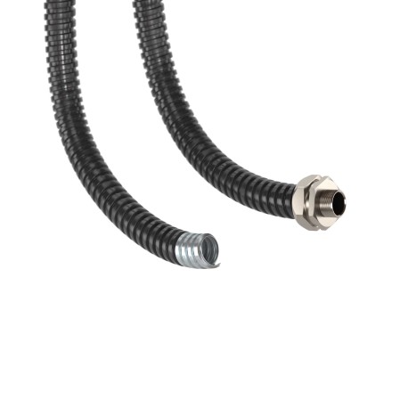 6071R-040NCR | Металлорукав DN 40мм в герметичной ПВХ изоляции, низкотемпературный, Dвн 40,0 мм, Dнар 46,0, 25 м, цвет чёрный-1