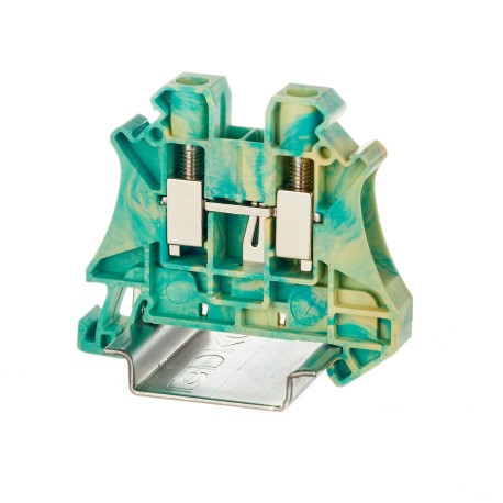 TUR-6-PE | Клемма заземления, винтовой зажим, 2 точки подключения, 6 кв.мм