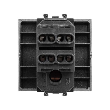 4404222 | Выключатель двухполюсный одноклавишный модульный "Avanti", "Закаленная сталь", 2 модуля-2