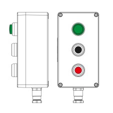 Взрывозащищенный пост управления из полиэстера CPE-P-04-(1xLG(250)-1xP1B(11)-1xP1R(11))-1xKH2MHK(C)1Ex d e IIC Т5 Gb / Ex tb IIIC T95°C Db IP66/КЗ