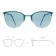 TCSDTM53010001 | Бирюзовые солнцезащитные очки из титана со светло-синими линзами. Модель 04