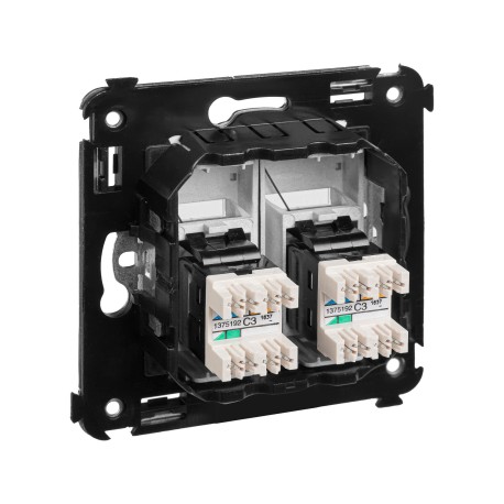 4404314 | Телефонная розетка RJ-12 в стену двойная, "Avanti", "Закаленная сталь"-3