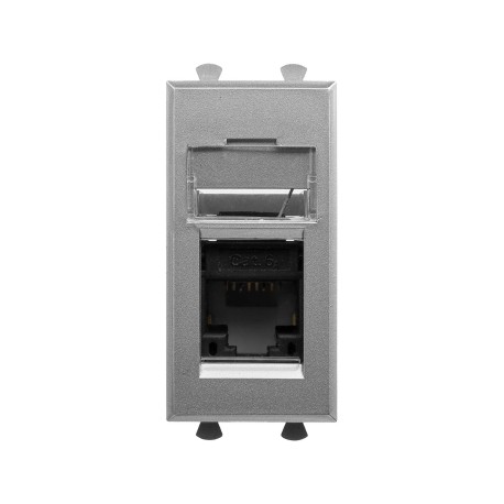 4404371 | Компьютерная розетка RJ-45 модульная, кат.6А, "Avanti", "Закаленная сталь", 1 модуль