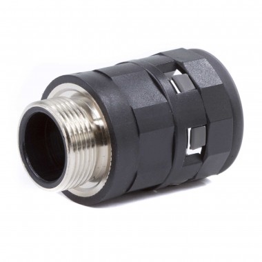 PAS29M40N | Муфта труба-коробка с металлической резьбой DN 29 мм, М40х1,5, полиамид, цвет черный