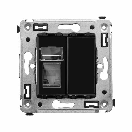 4402463 | Компьютерная розетка RJ-45 в стену, кат.5e одинарная, "Avanti", "Черный квадрат"