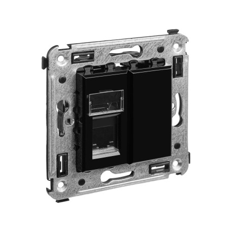 4402313 | Телефонная розетка RJ-12 в стену одинарная, "Avanti", "Черный квадрат"-1