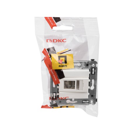 4400363 | Компьютерная розетка RJ-45 в стену, кат.5e одинарнаяэкранированная,Avanti, Белое облако-4