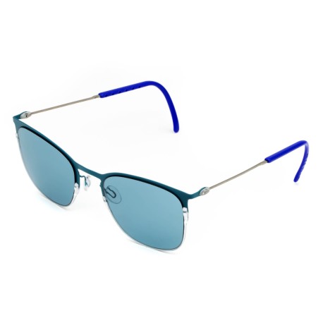 TCSDRS53010002 | Бирюзовые солнцезащитные очки из титана со светло-синими линзами. Модель 11