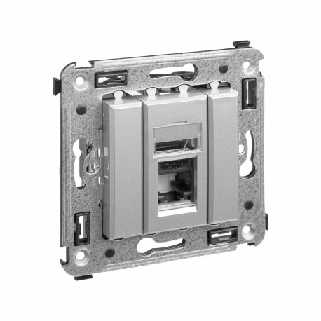 4404293 | Компьютерная розетка RJ-45 в стену, кат.6 одинарная,Avanti, Закаленная сталь-1