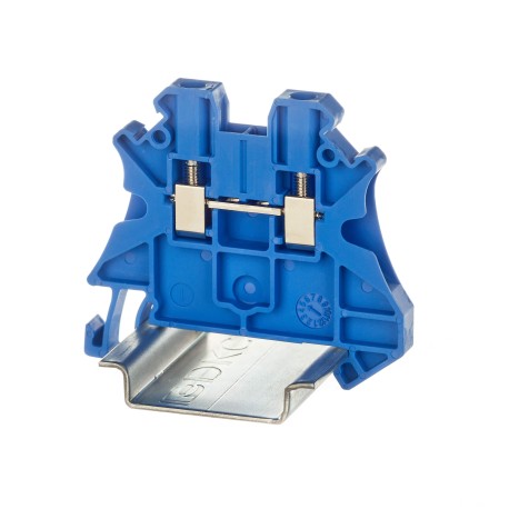 TUR-2.5-BU | Клемма проходная, винтовой зажим, 2 точки подключения, 2.5 кв.мм, синяя