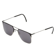 Черные солнцезащитные очки из титана с серыми линзами. Модель 12