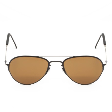 TCSFRA55010002 | Черные солнцезащитные очки из титана с коричневыми линзами. Модель 08-1
