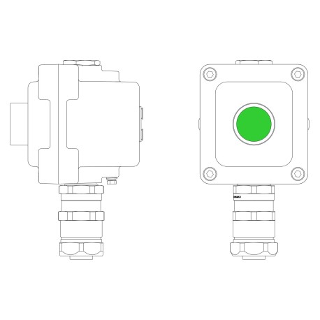 LCSD21000031 | Взрывонепроницаемый пост управления из алюминия LCSD-01-B-MB-P1G(11)x1-PBMB-KAEPM2MHK-20 / 1Ex d IIB T5 Gb / Ex tb IIIC T95°С Db IP66