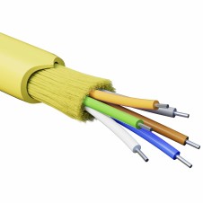 Кабель волоконно-оптический, распределительный, арамидные упрочняющие нити, для внутренней прокладки, нг(A)-HFLTx, 8 ОВ, категорияOS2 (G.652.D) плотный буфер, 0,4 кН, барабан 2000 м