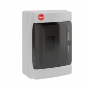 Щиток настенный с дверцей 4 мод., IP65, серый, 4x1